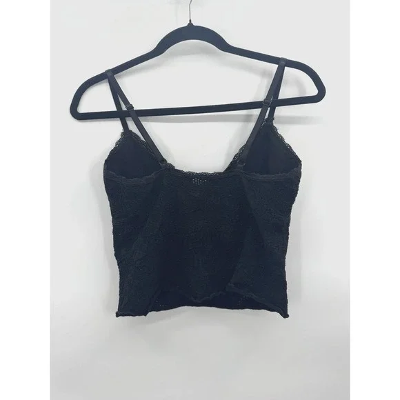 Womens XL Babydoll Top Cropped Lace Crochet Tank Whimsigoth Fairy Grunge Urban - Picture 3 of 9